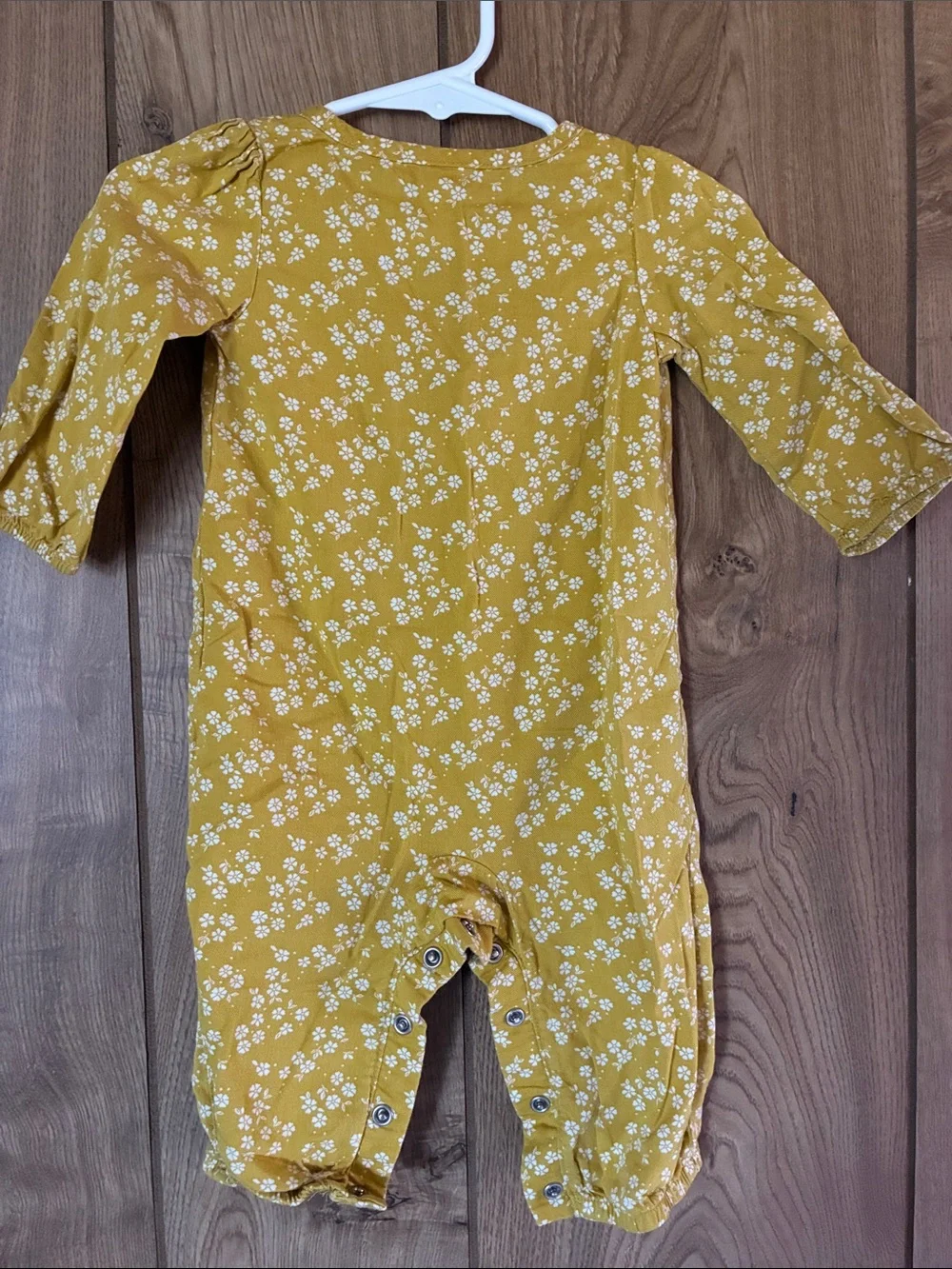 Carter's Mustard Yellow Floral Long-Sleeve Baby One-Piece